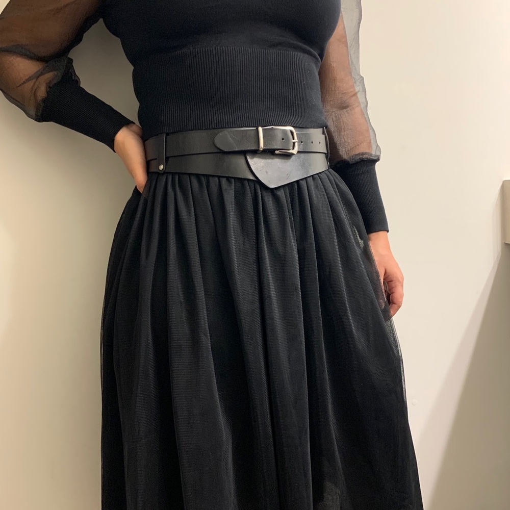 Genuine Leather Wide Equestrian Belt ( Black Medium Only)